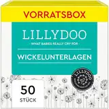 LILLYDOO hautfreundliche weiche Wickelunterlagen 60 x 60 cm, 50 Stück (5x10) parfümfrei (FSC-Mix)