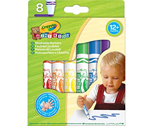 CRAYOLA Mini Kids Filzstifte Kinder Auswaschbar, Malstifte Set Für Kleinkinder In 8 Farbtönen, Ungiftige , Bastel , Fasermaler , ab 1 Jahr, 8324