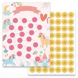 BIROYAL Kinder Belohnungstafel Set mit 12 Einhorn Belohnungstafel und Stickers - Kinder Belohnungssystem
