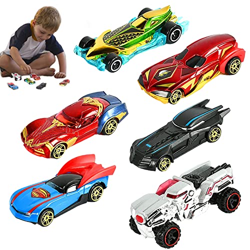YISKY Auto Spielzeug Set, 6 Stück Mini Rennauto Set, Die Cast Spielzeugautos, Kinderspielzeug Fahrzeuge für 3-12 Jahre Jungen Mädchen Kinder