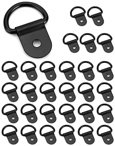 QWORK® 30 Stück D Ringe Aufbauring Zurröse aus Eisen Last 100KG für Ladungssicherung in PKWs Kajak und Anhängern