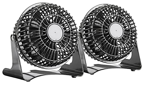 Sichler Haushaltsgeräte Tischventilator klein: 2er-Set kompakte Tisch-Ventilatoren VT-111.T, 14 Watt, Ø 11 cm (Kompakter Tischventilator, Ventilator Tischventilator, Turmventilator)