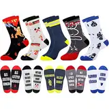 Belloxis Feuerwehr Geschenke für Männer 5 Paar Feuerwehr Socken Herren 43-46 für Feuerwehrmänner Zubehör Kuschelsocken Kleine für Freund Geburtstagsgeschenk