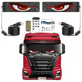 Devil Eyes LKW, Weicher Bildschirm led Eyes for Truck Hohe Helligkeit, Devil Eyes Straßenverkäufern,onetotwo70x16.6CM