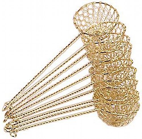 Unbekannt 10x Fondue-SIEB Gold - Ideal für Feuertopf Mongolentopf
