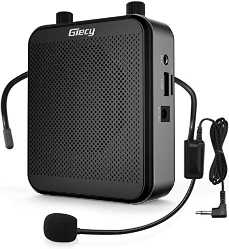 Giecy Sprachverstärker tragbar Blutooth Lautsprecher(30W) mit 7.4V/2800mAh Lithium Batterie und mikrofon headset,Wiederaufladbares Mini Stimmverstärker für Trainer Lehrer Reiseführer Tagungen