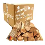 Landree Kaminholz Eiche 18 kg für Holzofen, Lagerfeuer, Feuerschale und Ofen, 20-25 cm Scheitlänge, kammergetrocknet, Holz, Brennholz, Wood vom Familien-Holzhof aus Schleswig Holstein