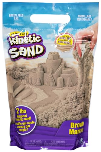 Kinetic Sand Beutel naturbraun, 907 g - magischer Spielsand aus Schweden, für entspanntes, kreatives Indoor-Sandspiel, für Kinder ab 3 Jahren