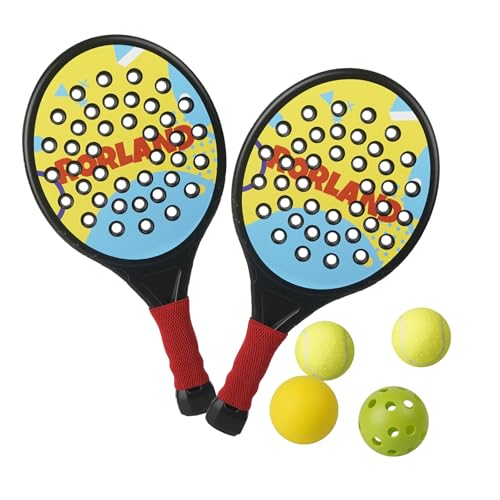 RORLAND Kinder Padel Schläger Set, Leichte Padelschläger für Einsteiger Jungen Mädchen ab 6 Jahre, Ballspiele für Draußen Kinder, 2 Schläger & 4 Bälle