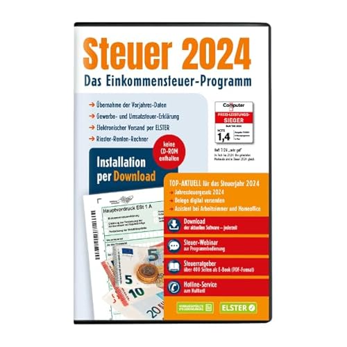 Aldi STEUER 2024 für Steuererklärung 2024 am PC von Aldi. ELSTER Klare Strukturiert Steuerprogramm Download Code Inklusive. Neu (Vorbesteller)