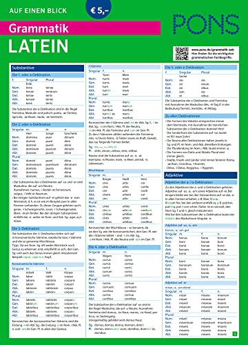PONS Grammatik auf einen Blick Latein: Alle wichtigen grammatischen Themen auf einen Blick (PONS Auf einen Blick)