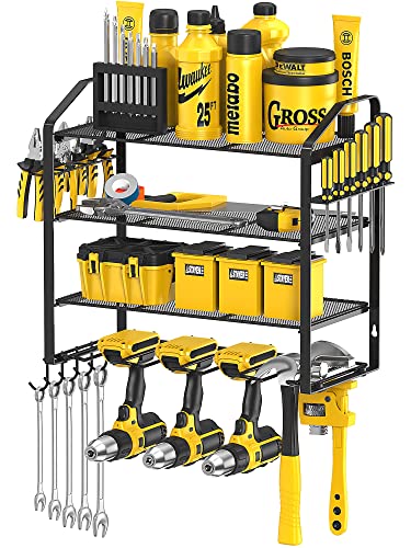 Bomclap Power Tool Organizer Werkzeugspeicher Aufbewahrung Wandhalterung Akku Schlagbohrschrauber,Heavyduty Elektrisch Bohrer Wandmontage Schraubendreher Organisation Werkzeughalter Werkzeugregal