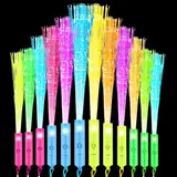 12 Stück Leuchtstab, Leuchtstäbe Kinder, LED Glasfaser Glow Sitcks, 3 Modi Farbe Blinkende, für Kinder,Weihnachten,Konzert,Hochzeit,Party, Kindergeburtstag Gastgeschenke