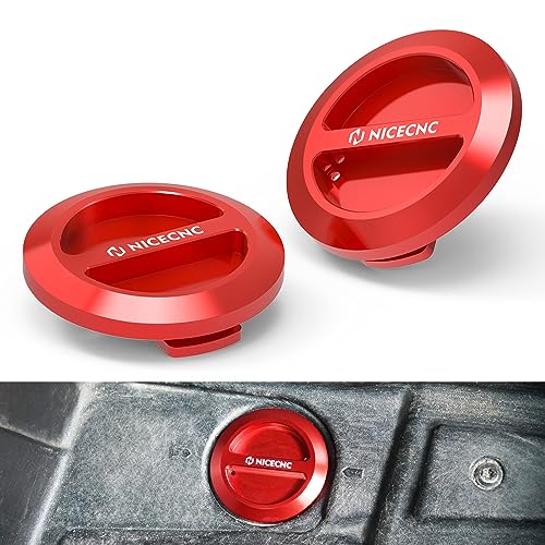 NICECNC 2 Stück Bodenablassstopfen Aluminium Compatible with Polaris RZR XP 2016 2017 2018 2019 2020 2021, RZR Wasserstopfen Compatible with Polaris General 1000 RZR XP 1000 RZR Turbo Rot