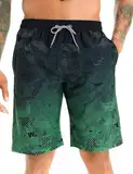 APTRO Herren Badehose Freizeit Short Schnelltrocknend Badeshorts Grün BS023 L