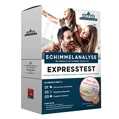 Schimmeltest - Expresstest für Zuhause: Der Schimmelpilz Schnelltest – Inkl. leicht verständlicher Anleitung, Auswertungstabelle und Schimmel-Ratgeber - Testen Sie Ihre Raumluft auf Schimmelpilzsporen