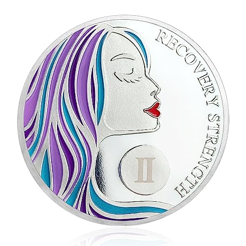 Nüchternheitsmünze für 2 Jahre, ein nüchterner Frauen-Nüchternheits-Chip, Wiederherstellungsjubiläums-Token, Nüchternheitsgeschenke für Frauen, alkoholische Anonyme Geschenke, nüchterne Geschenke für