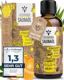 Heldengrün BIO Saunaaufguss Zitruszauber [ECHTE BIO-ÖLE, 3 DÜFTE] - Saunaöl mit Mandarine, Zitrone & Lemongrass - Sauna Aufgussmittel mit ätherischem Bio-Öl