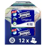 Tempo Original Taschentücher Duo-Box - Vorteilspack - 12 Boxen, 100 Tücher pro Box - extra starke, weiche Papiertaschentücher, waschmaschinenfest