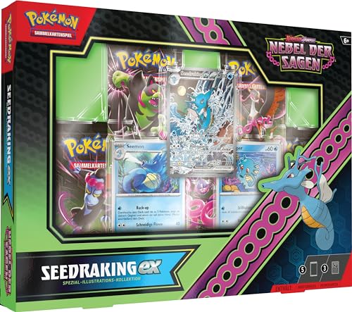 Pokémon-Sammelkartenspiel: Spezial-Illustrations-Kollektion Karmesin & Purpur – Nebel der Sagen: Seedraking-ex (1 holografische Vollbild-Promokarte, 2 holografische Karten & 5 Boosterpacks)