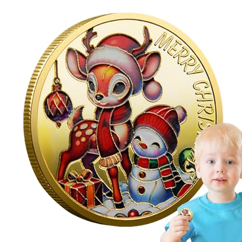 Gupcaqosjw Weihnachtsmann-Münze, Weihnachtsmarke,Frohe Weihnachten-Cartoon-Design-Gedenkmünze | Metall-Gedenkmünze, Festival-Sammelspielzeug für Kinder und Erwachsene