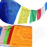 ARTGHJL Gebetsfahnen, Tibetische Gebetsfahnen, Traditionelle Handbedruckte Flaggen, Tibet Buddhist Prayer Flagge, Tibetische Buddhistische Gebetsfahnen, für Buddhistische Altäre, 20 Seiten, 5 Meter