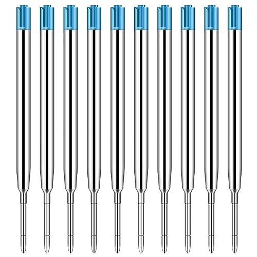 10er-Set Großraumminen für Kugelschreiberminen Großraumminen Metall Ersatzminen für das G2-Format,Kompatible Minen 1,0mm Strichstärke M,Ersatzminen - Kugelschreiber Minen Schreibfarbe Blau