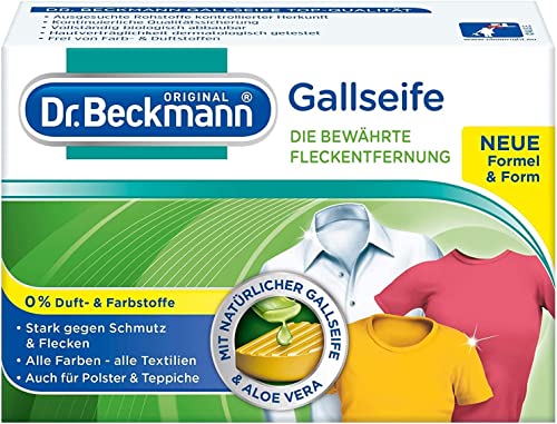 Dr. Beckmann Gallseifen-Stück | natürlicher Allrounder gegen Flecken | mit der bewährten Kraft der Gallseife | enthält 0% Duft-, Farb- und Bleichstoffe | 100 g