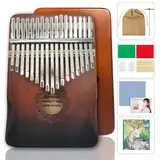 Ohromcoli Kalimba - 17 Keys Kalimba Instrument mit Lernwerkzeuge,Finger Percussion,Professionelle Daumenklavier Kalimba für Kinder, Erwachsene,Erwachsene und Musikliebhaber(Allmähliches Braun)