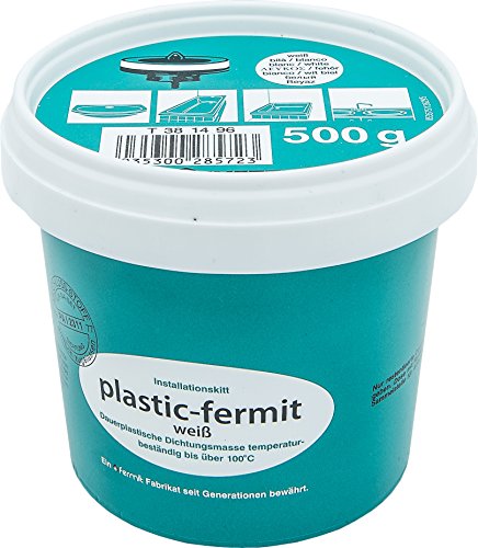 Plastic-Fermit weiß, Dauerplastische Dichtungsmasse, temperaturbeständig bis über 100°C (500g Dose)