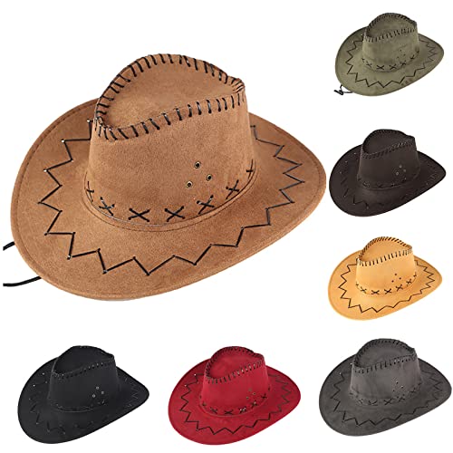 Cowboyhut Lederoptik – Faschingshut für Karneval & Western-Partys – Unisex, Einheitsgröße – Perfekt für Damen & Herren Geschenk