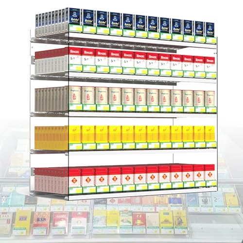 Acryl transparent Zigarettenständer,automatische Zigarettenetui Pusher Rack,Wandmontiert Vitrine,Vertikales Zigarettenschachtelregal Für Tabak Und Alkohol-Monopol,38x27x80cm
