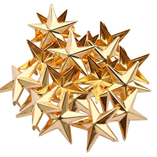 Trimming Shop Stern-Nieten, Krallen-Nieten, Nagelkopf, Punk, dekorative Handpresse, Spikes für DIY, Scrapbooking, Gothic- und Mode-Accessoires, 15 mm, Gold, 100 Stück