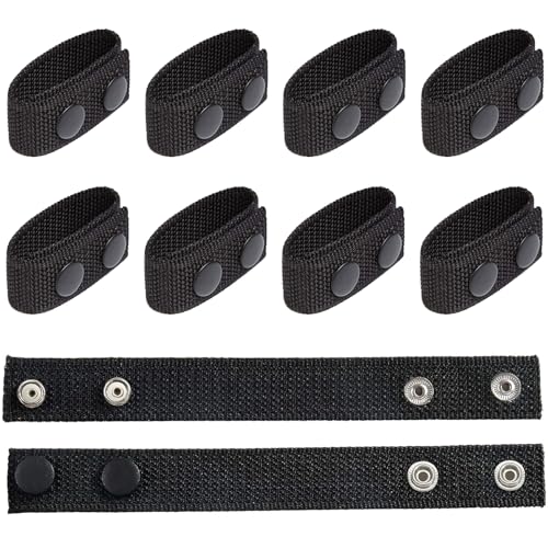Hshenjhu 10 Stück gürtelschlaufe, Nylon Duty Belt Keeper Mit Doppelten Druckknöpfen, Gürtelhalter mit Doppelten Druckknöpfen, für Bergsteigen, Wandern, Klettern, Angeln, Jagd und Andere Aktivitäten