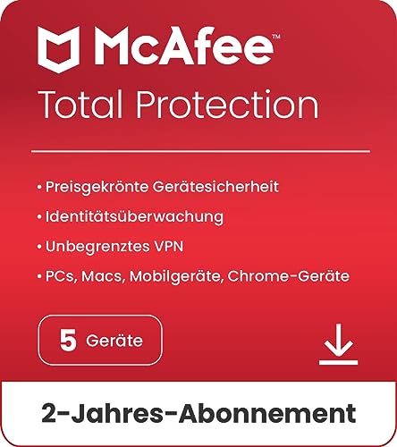 McAfee Total Protection 2024 | 5 Gerät | 24 Monate | Aktivierungscode per Email