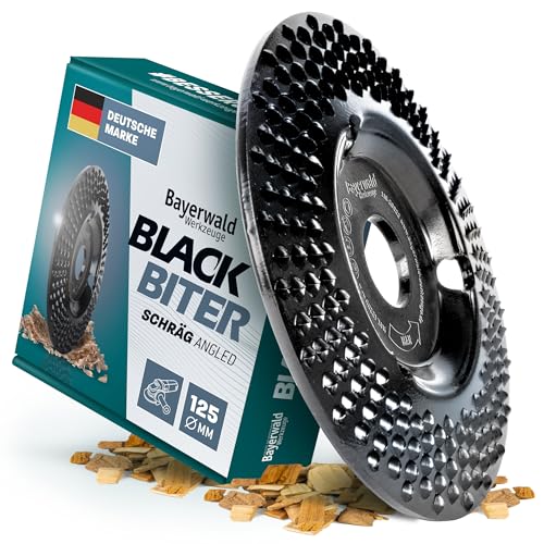 Bayerwald"Black Biter" - Raspelscheibe - Ø 125 mm x 22,2 mm | schnelles, grobes Abschleifen von Holz & Holzwerkstoffen | für Winkelschleifer