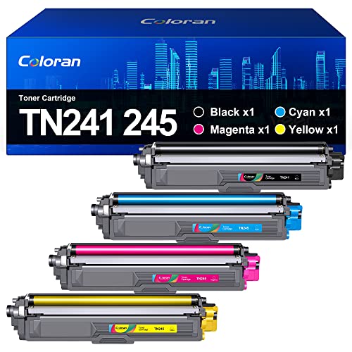 TN241 TN245 Toner Kompatibel für Brother TN-241 TN-245 TN-242 TN-246 MFC-9332DCW DCP-9022CDW MFC-9142CDN HL-3142CW HL-3152CDW DCP-9017CDW MFC-9140CDN HL-3140CW（4-Pack，Schwarz Cyan Gelb Magenta）