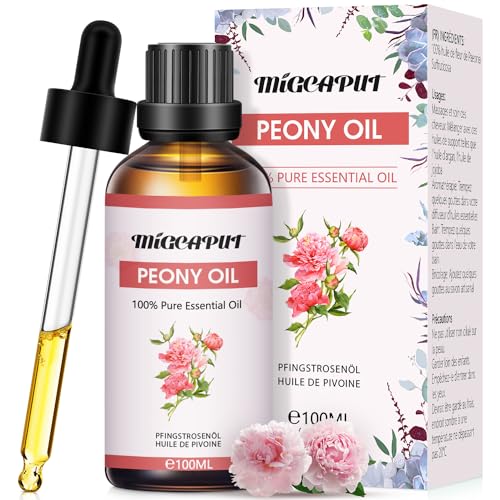Migcaput Ätherische Öle Pfingstrosenöl 100 ml,100% Natürliche, Aromatherapieöl von Erstklassige Qualität, Duftöle für Diffusor, Luftbefeuchter, Entspannen, Massage, Bad