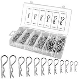 180 Stück Splinte Sortiment R Clips Set,6 Größen Edelstahl Splint Federsplinte Sicherungsklammer Splint,Haltefeder Anhängerkupplung Splinte für LKWs Traktoren Rasenmäher Autos Wohnmobil