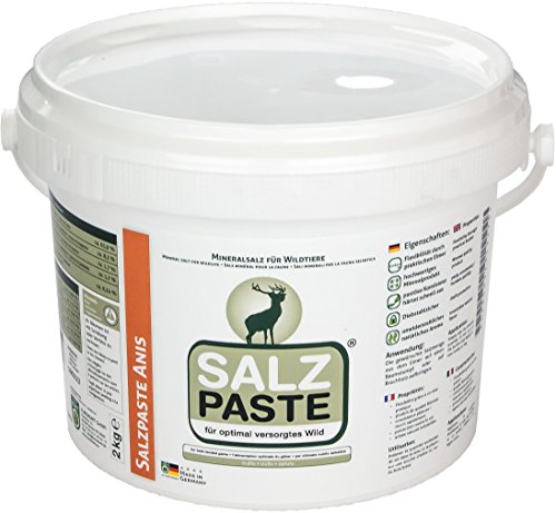 DEUSA Salzpaste Anis - das Original seit 2004 - für optimale Mineralienversorgung des Wildes im Revier, 2 Kilo im Eimer + praktischer Spachtel, hochwertiges Mineralprodukt