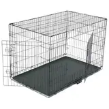 TactFire Hundekäfig Faltbar klappbar mit 2 Türen,Hundehöhle Hundebox Auto mit Bodenschale,(XXL) 121 x 74 x 81 cm,Zusammenklappbarer