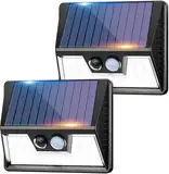 vighep Solarlampen für Außen mit Bewegungsmelder, 2 Stücke 3 Modi LED Superhelle Solarleuchten, IP65 Wasserdichte Solar Wandleuchte Aussen für Garten Hof Wand Stufen Deck Haustüren Garage
