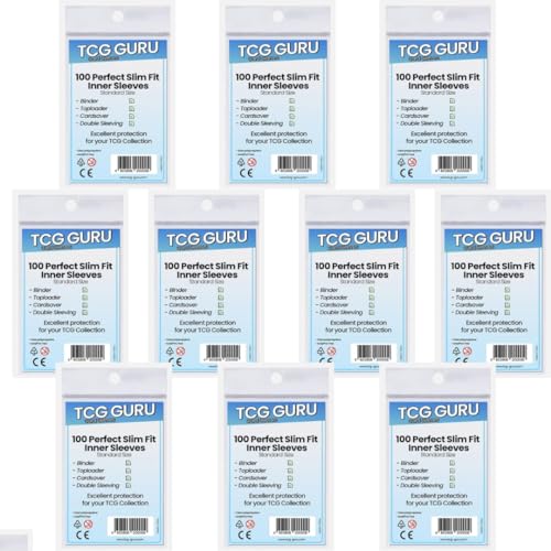 10x100 TCG Guru Perfect Size Fit Inner Sleeves 10x100 Soft Sleeves Größe: 64x89mm + Heartforcards® Versandschutz