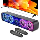 Ankuka Portable Bluetooth Wireless Karaoke Lautsprecher, TV-Lautsprecher mit Bluetooth und 2 Mikrofonen, geeignet für Partys, Geburtstage, Geschenke, Schwarz