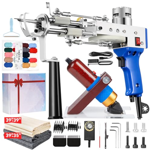 Riiai Tufting Gun Tufting Gun Starter Kit, Tufting Gun mit Teppichschneider, Teppichherstellungsset, Teppichpistole Cut Pile Loop Pile, Teppichschneider Tufting für Bildhauerei