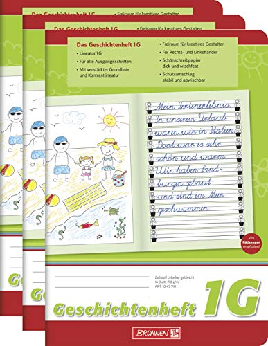 Brunnen Schreiblernheft (3 Stück, Geschichtenheft Lin. 1G)