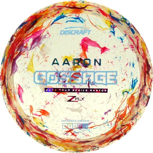 Discraft Unisex – Erwachsene Discraft's Aaron Gossage 2024 Tour Series Jawbreaker Z FLX Raptor Distance Driver Golf, Disc-und Folienfarben können variieren