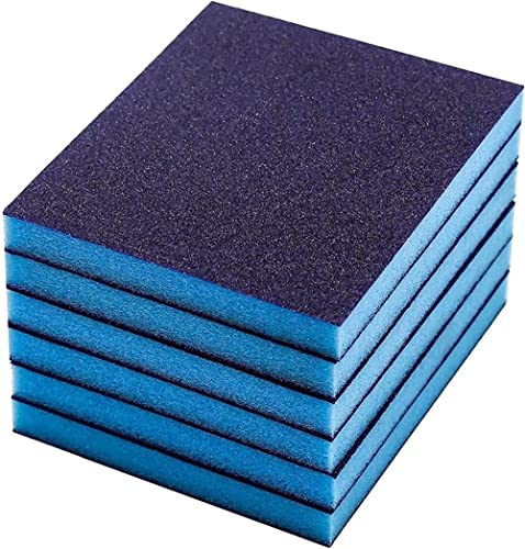 Woltersberger® 5 Stück doppelseitiger Schleifschwamm P60 Medium 98x120mm für Nassschliff und Trockenschliff Schleifpad Schleifvlies