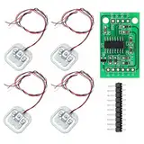 YOUMILE 4er Pack DIY 110lbs 50KG Halbbrücken Wägezelle Gewicht Dehnungssensor Widerstand + HX711 AD Modul