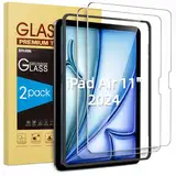 SPARIN 2 Stück Panzer Schutz Glas für iPad Air 11 Zoll M2 (2024), Schutzfolie für iPad Air 6.Generation, mit Rahmen-Installationshilfe,Kratzfest,9H Härte,Anti-Bläschen,HD-Klar